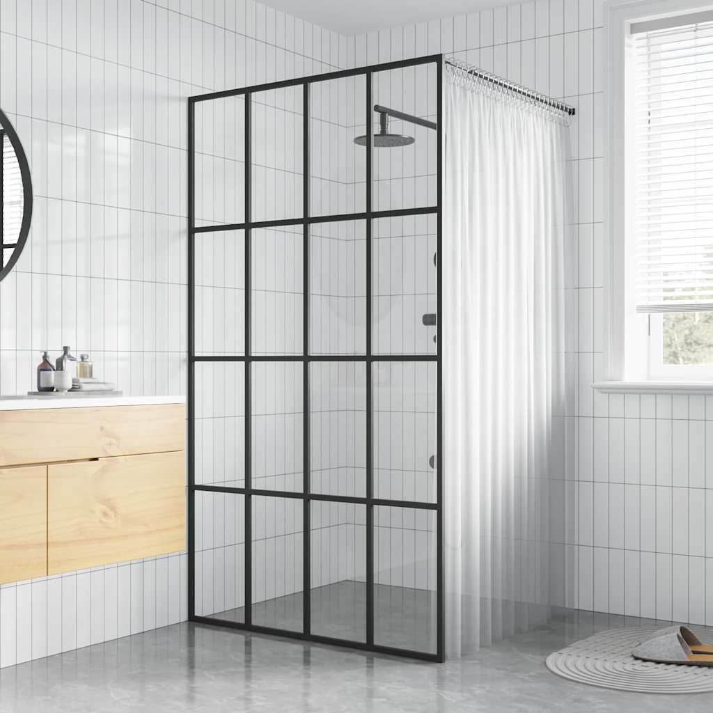 vidaXL Walk-in Shower Screen 80x195 cm Transparent Tempered Glass