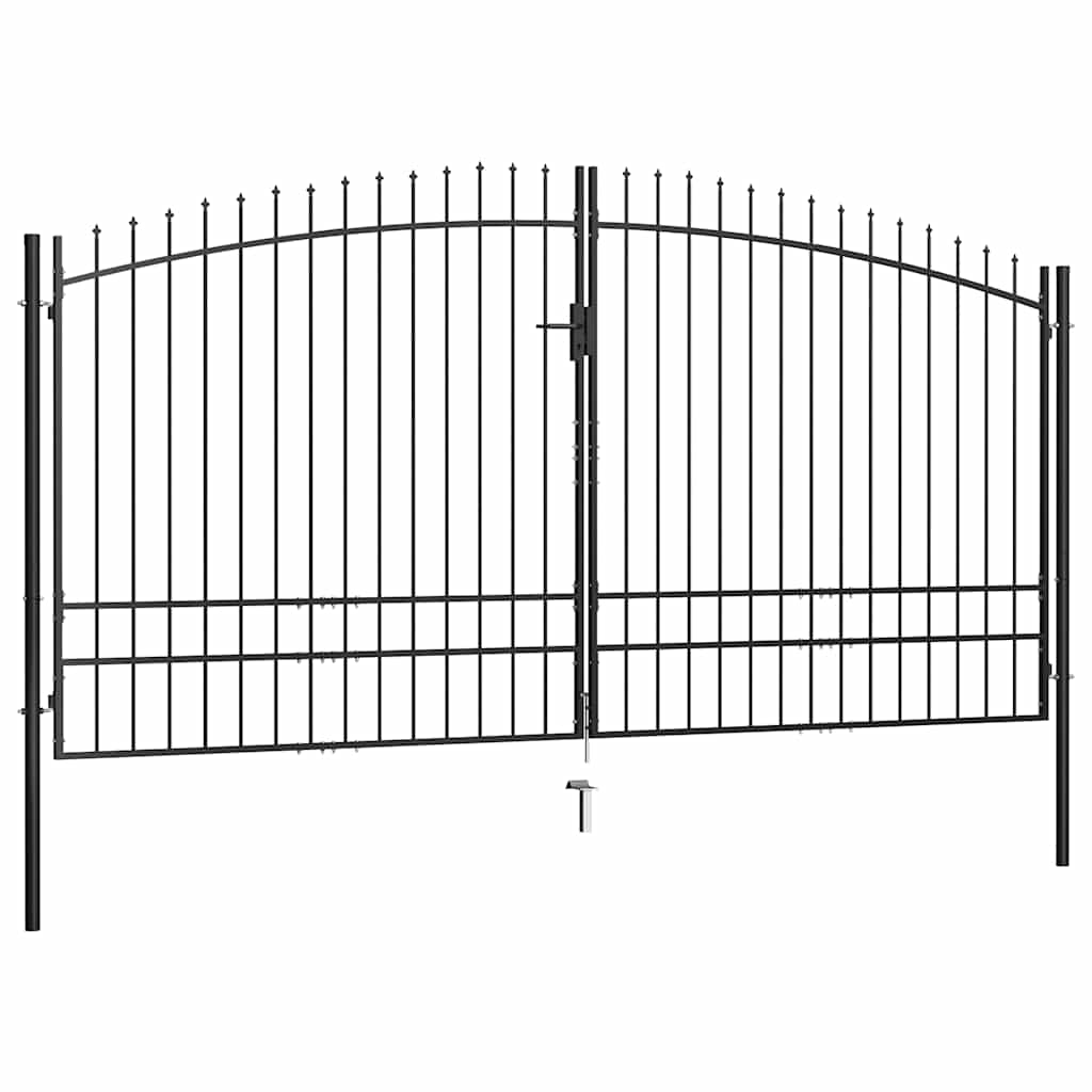 vidaXL Double Gate with Spear Top 400x174.5 cm