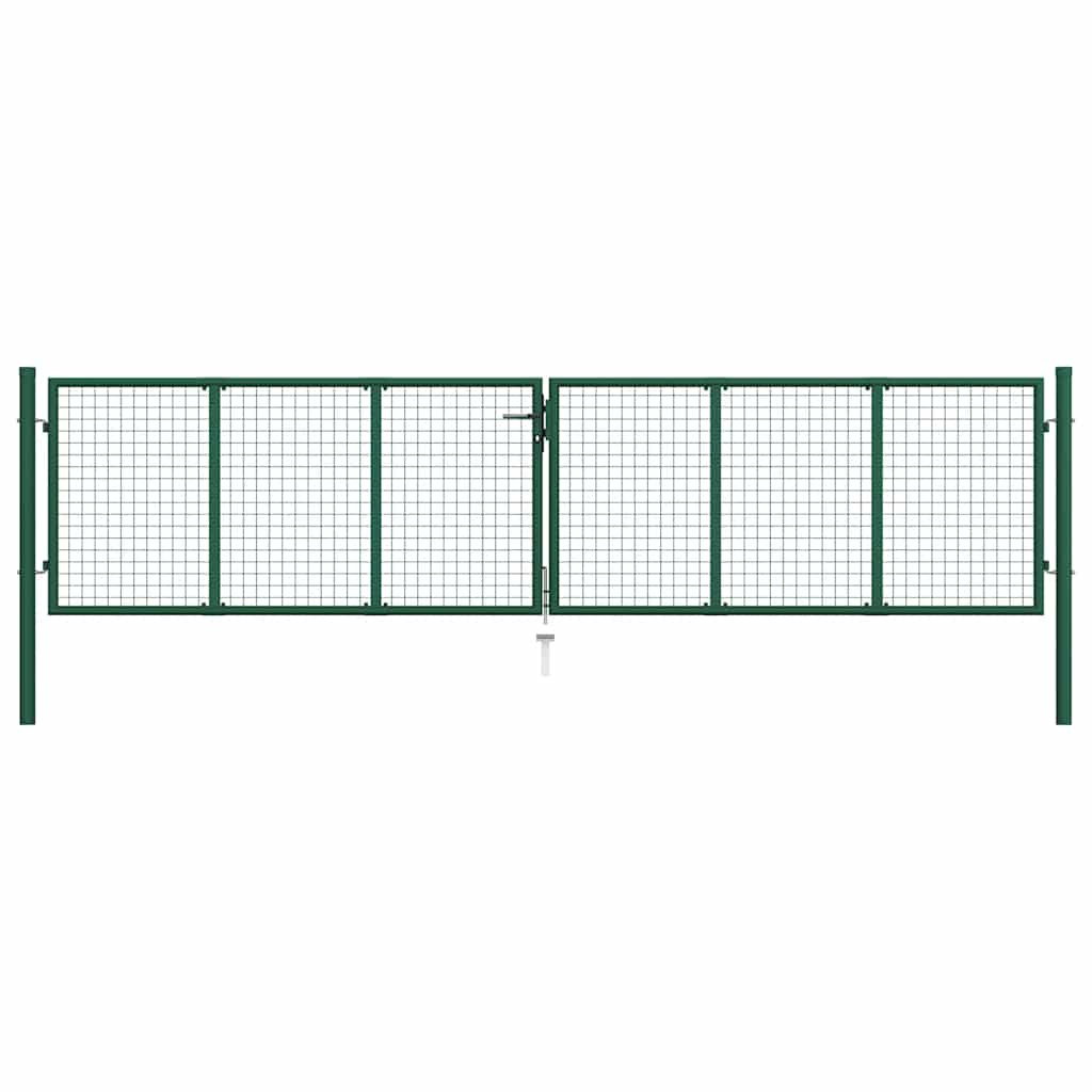 vidaXL Mesh Garden Fence Steel 400x75 cm Green