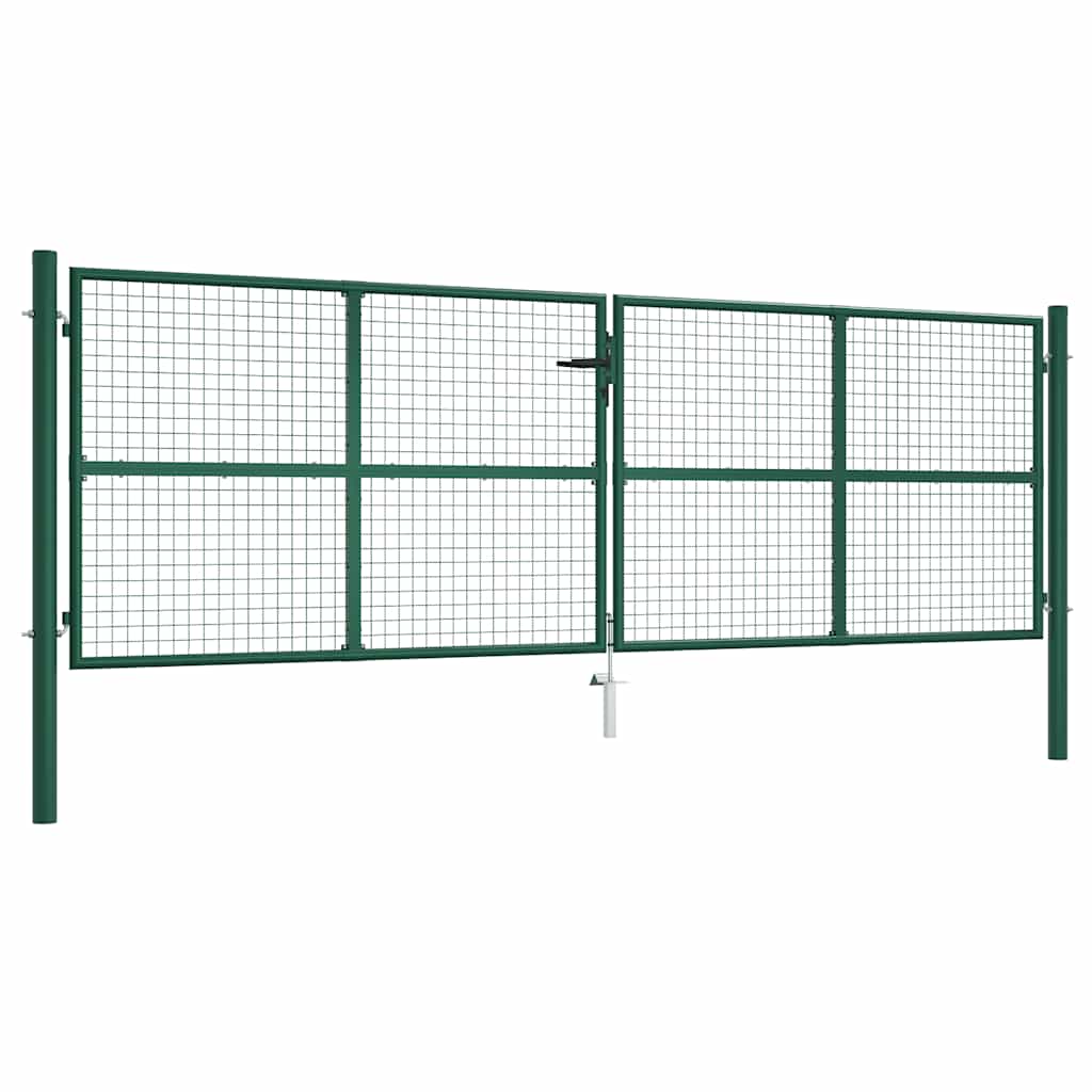 vidaXL Mesh Garden Fence Steel 400x75 cm Green