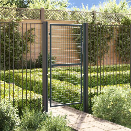vidaXL Garden fence mesh galvanized steel 100x75 cm grey