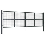 vidaXL Tuinhek van gaas gegalvaniseerd staal 400x75 cm grijs