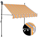 vidaXL Luifel handmatig uitschuifbaar met LED 100 cm blauw en wit