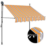 vidaXL Manual Retractable Awning with LED 100 cm Blue and White
