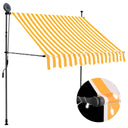 vidaXL Luifel handmatig uitschuifbaar met LED 100 cm blauw en wit