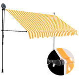 vidaXL Manual Retractable Awning with LED 100 cm Blue and White