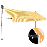 vidaXL Manual Retractable Awning with LED 100 cm Blue and White