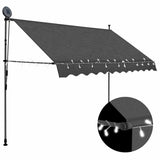 vidaXL Manual Retractable Awning with LED 100 cm Blue and White