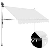 vidaXL Manual Retractable Awning with LED 100 cm Blue and White