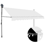 vidaXL Manual Retractable Awning with LED 100 cm Blue and White