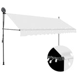 vidaXL Manual Retractable Awning with LED 100 cm Blue and White