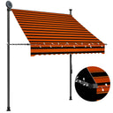 vidaXL Luifel handmatig uitschuifbaar met LED 100 cm blauw en wit