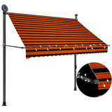 vidaXL Manual Retractable Awning with LED 100 cm Blue and White