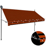 vidaXL Manual Retractable Awning with LED 100 cm Blue and White