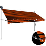 vidaXL Manual Retractable Awning with LED 100 cm Blue and White