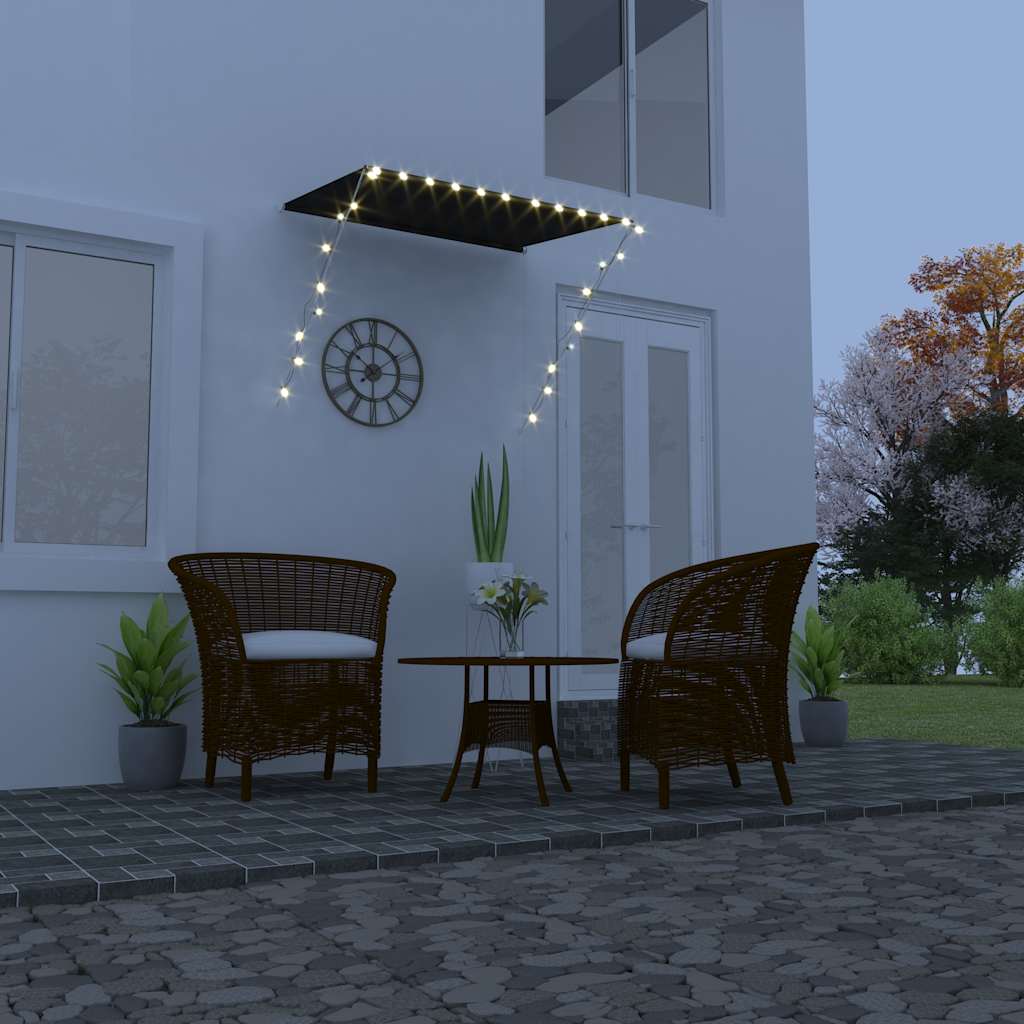 vidaXL Luifel uittrekbaar avec LED 150x150 cm bleu et blanc