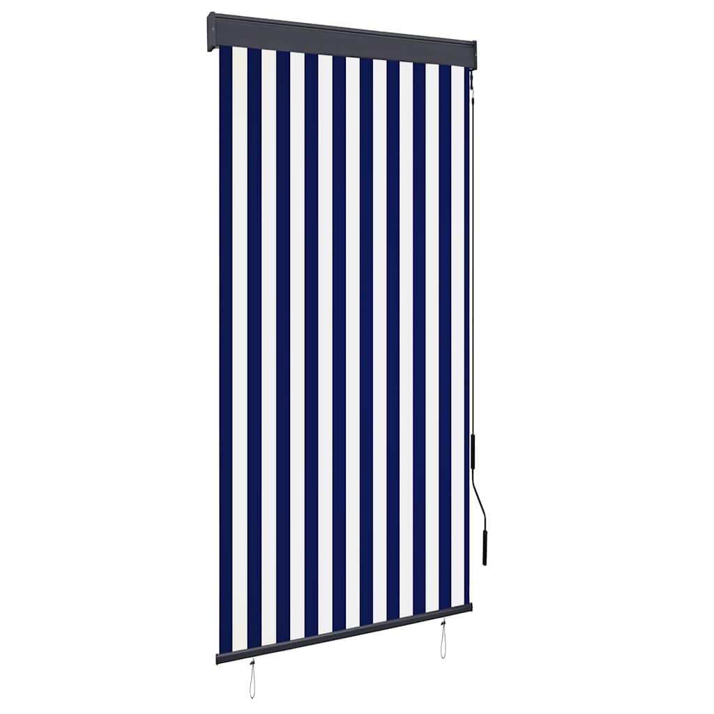 vidaXL Rolgordijn voor buiten 60x250 cm blauw en wit