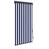 vidaXL Rolgordijn voor buiten 60x250 cm blauw en wit