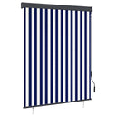 vidaXL Rolgordijn voor buiten 60x250 cm blauw en wit