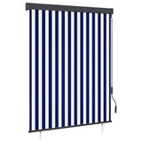 vidaXL Rolgordijn voor buiten 60x250 cm blauw en wit