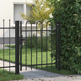 vidaXL Poort met gebogen bovenkant enkel 1x1,75 m staal zwart