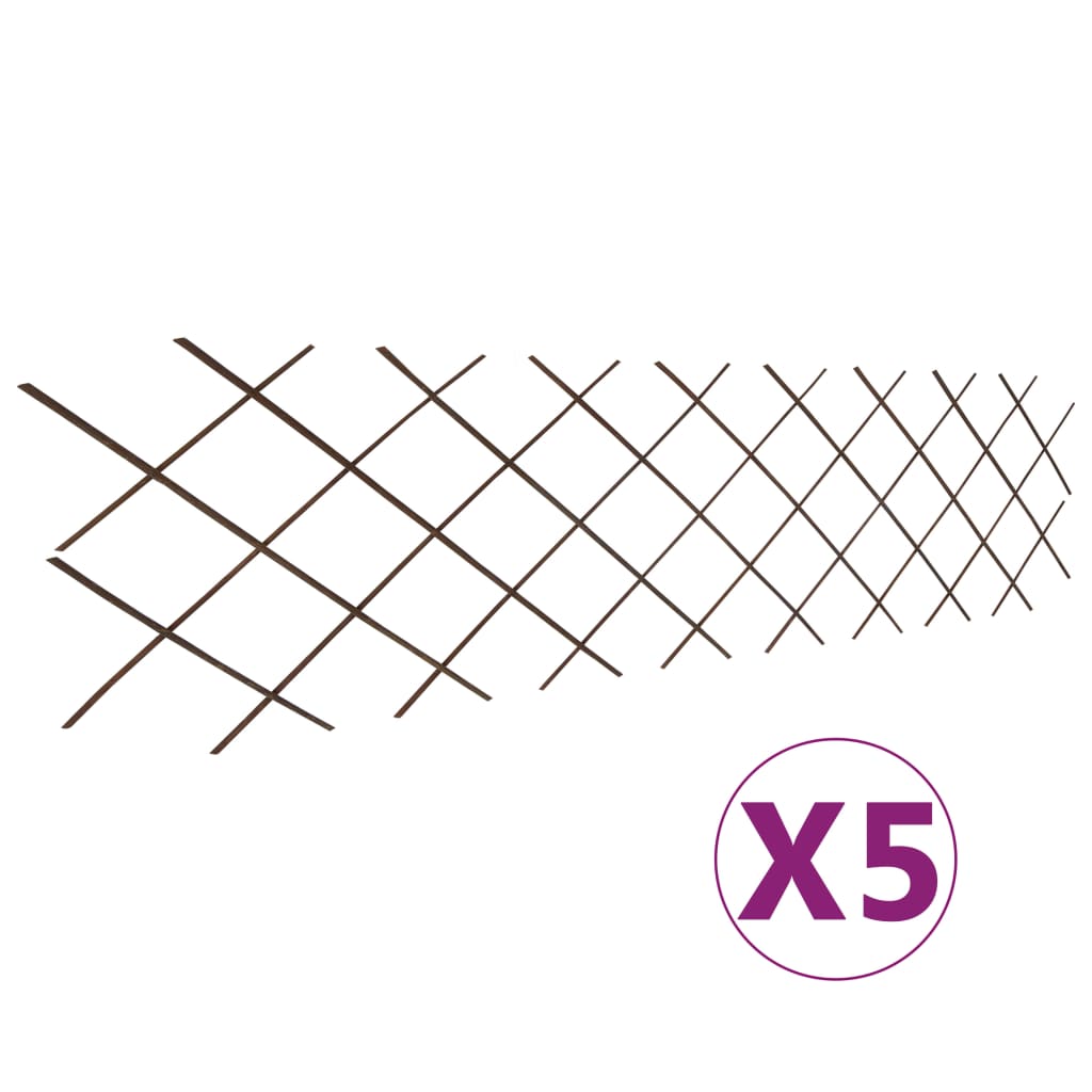 vidaXL Tuinlatwerk 5 st 180x90 cm wilg