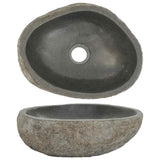 vidaXL Oval Wash Basin (29-38)x(24-31) cm River Stone