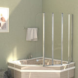 vidaXL Bath Screen 120x140 cm Tempered Glass Transparent