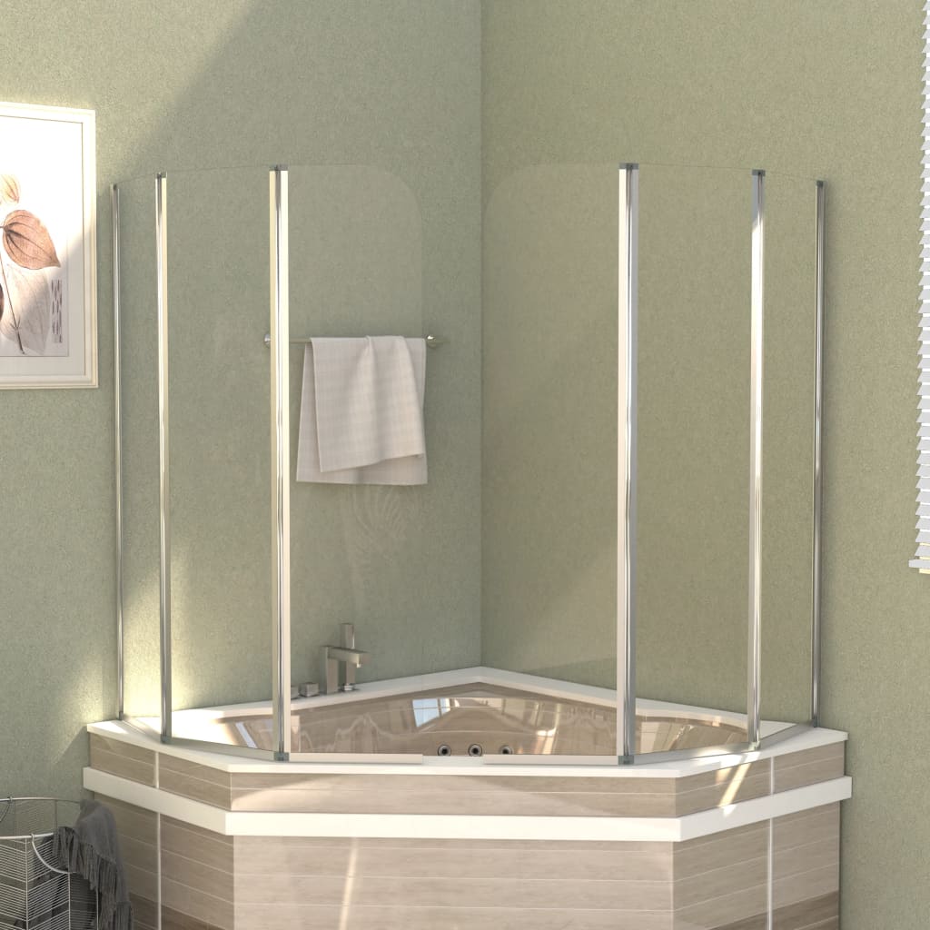 vidaXL Bath Screen 120x140 cm Tempered Glass Transparent