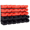 vidaXL 32 pièces ensemble de plaques de cuisson avec panneaux muraux rouge et noir