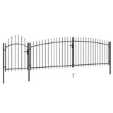 vidaXL Gate with Spear Top 5x1.5 m Black