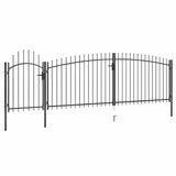 vidaXL Gate with Spear Top 5x1.5 m Black