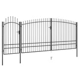 vidaXL Gate with Spear Top 5x1.5 m Black