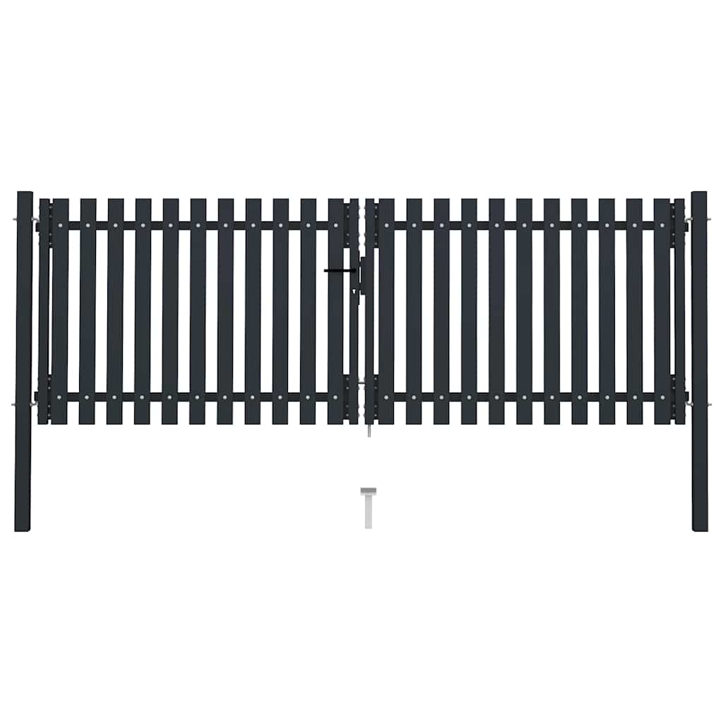 vidaXL Double Gate with Door Steel 300x75 cm Anthracite