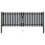 vidaXL Double Gate with Door Steel 300x75 cm Anthracite