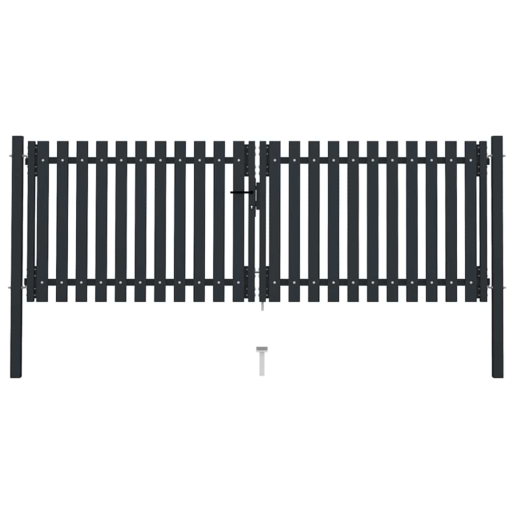 vidaXL Double Gate with Door Steel 300x75 cm Anthracite