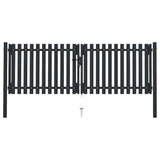vidaXL Double Gate with Door Steel 300x75 cm Anthracite