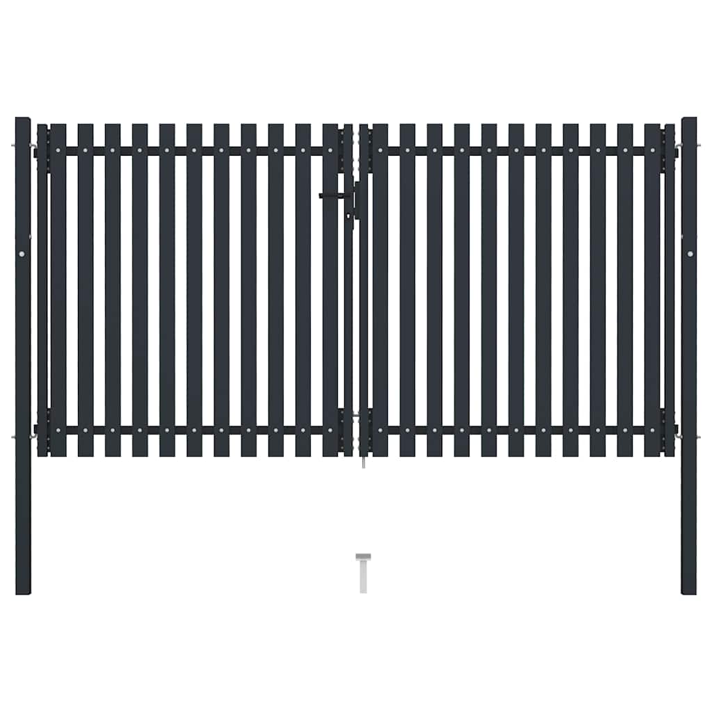 vidaXL Double Gate with Door Steel 300x75 cm Anthracite