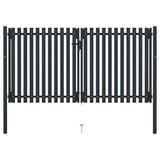 vidaXL Double Gate with Door Steel 300x75 cm Anthracite