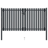 vidaXL Double Gate with Door Steel 300x75 cm Anthracite