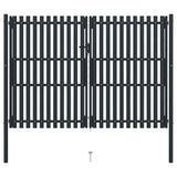 vidaXL Double Gate with Door Steel 300x75 cm Anthracite