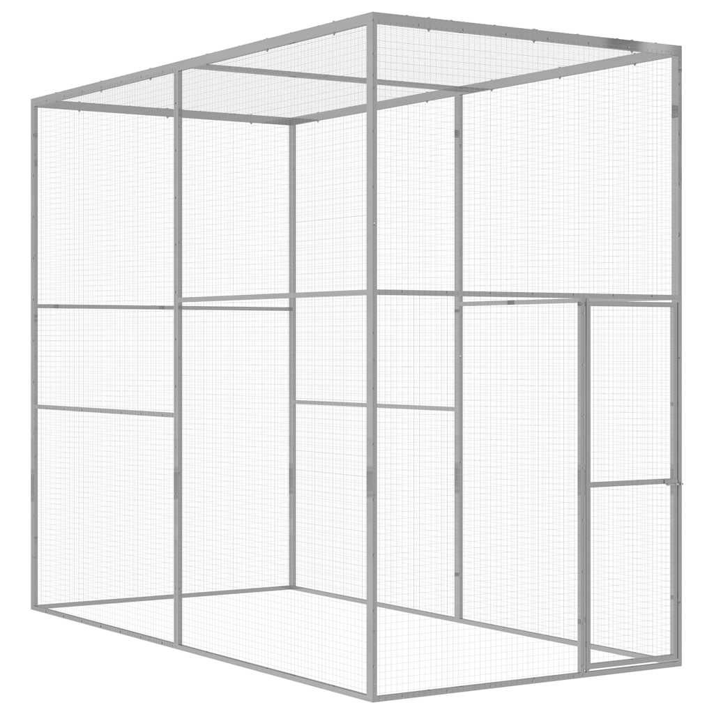 vidaXL Cat Cage 1.5x1.5x1.5 m Galvanized Steel