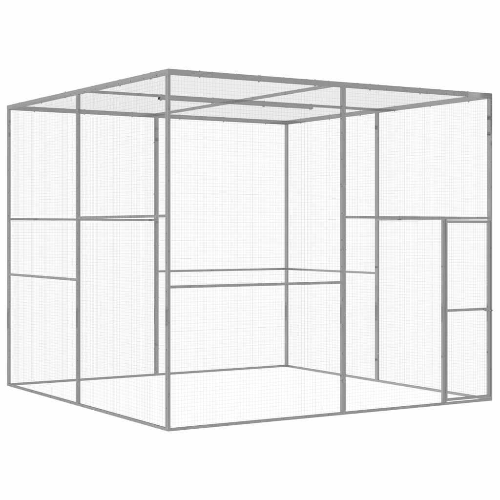 vidaXL Cat Cage 1.5x1.5x1.5 m Galvanized Steel