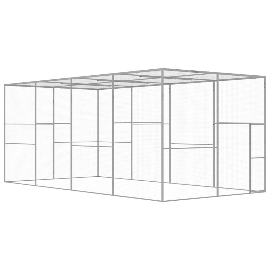 vidaXL Cat Cage 1.5x1.5x1.5 m Galvanized Steel