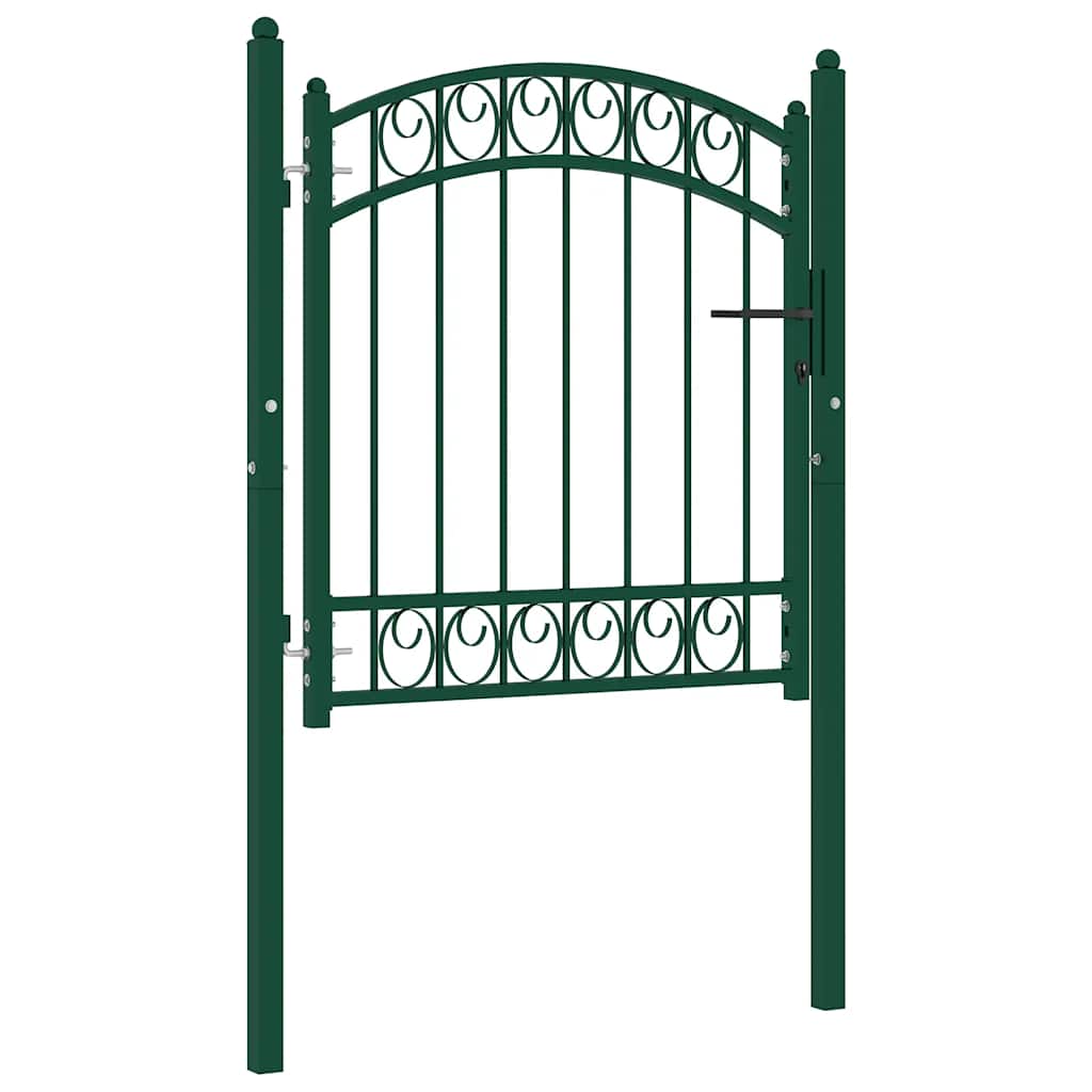vidaXL Arch Top Gate 100x86 cm Steel Green