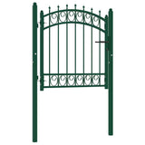 vidaXL Spear Top Gate 103x97 cm Steel Green