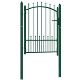 vidaXL Gate with Spear Tops 104x97 cm Steel Green