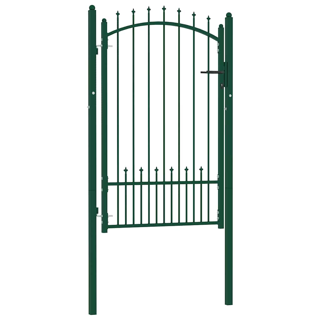vidaXL Gate with Spear Tops 104x97 cm Steel Green