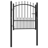 vidaXL Gate with Spear Tops 104x97 cm Steel Green