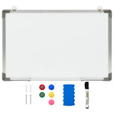 vidaXL Magnetic Whiteboard 50x35 cm Steel White